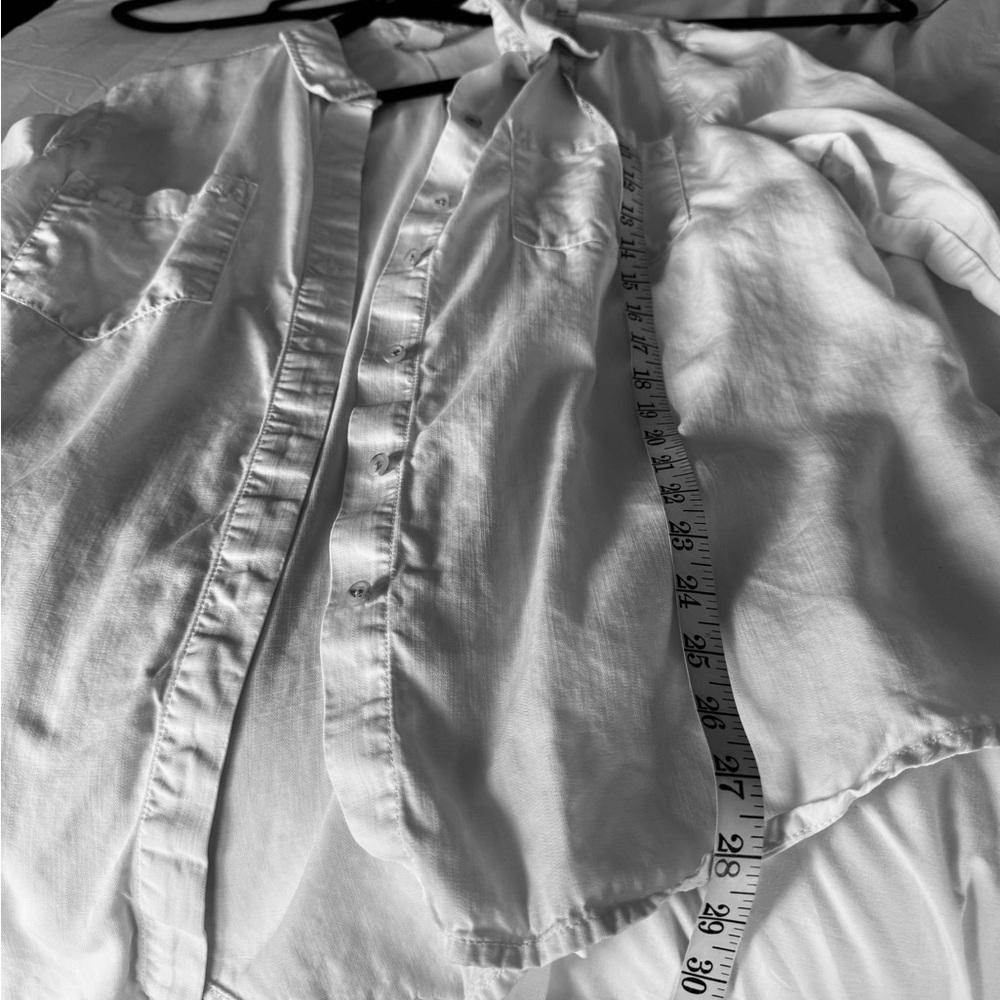 Chico Size 3 White button down Collared Shirt